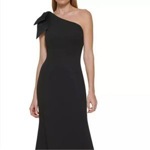 Eliza J black velvet gown